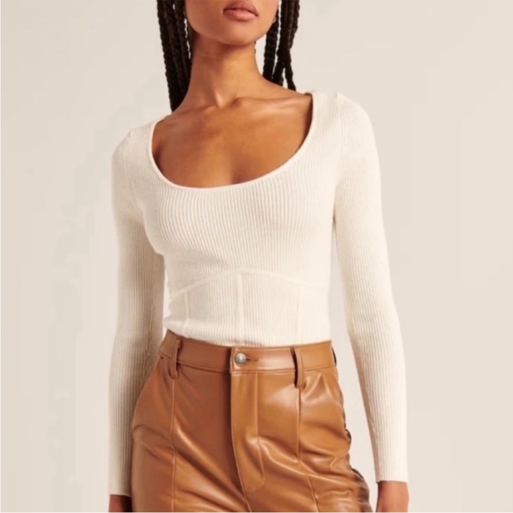 Abercrombie Long Sleeve Corset Style Top